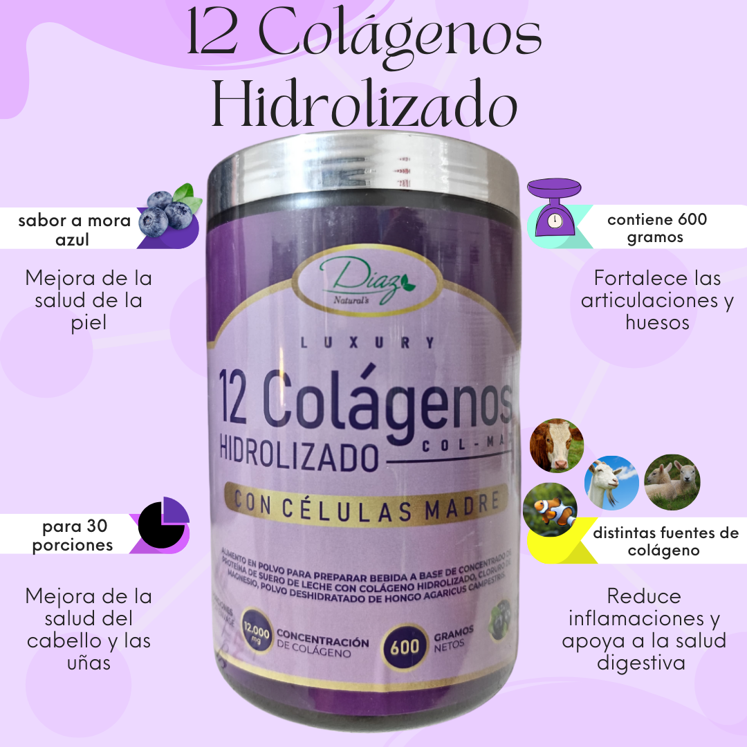 TU VIDA SIN  DOLOR - 12 Colágenos Hidrolizado 600g